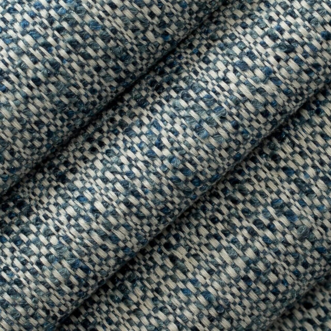 Blue Stain Resistant Performance Pet Friendly Texturedd Tweed Upholstery Fabric by The Yard - SKU: Franklin Cove